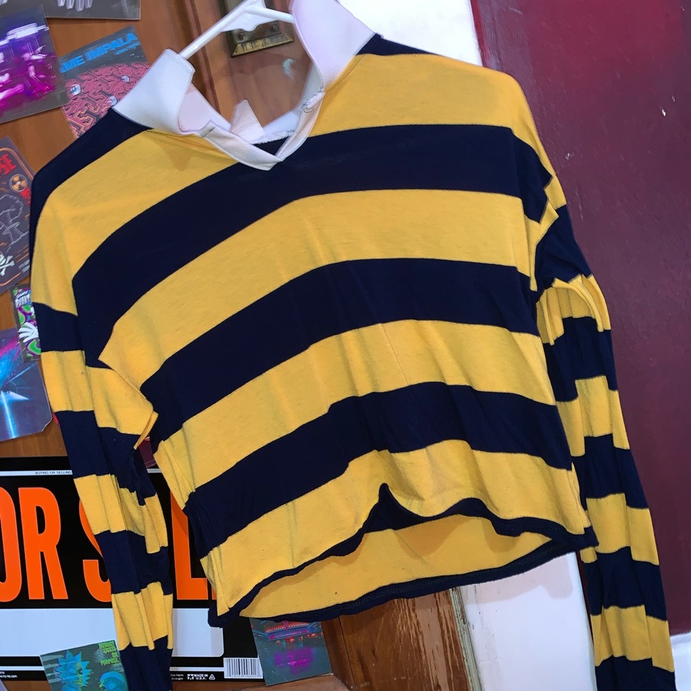 cropped striped polo - Picture 3 of 3
